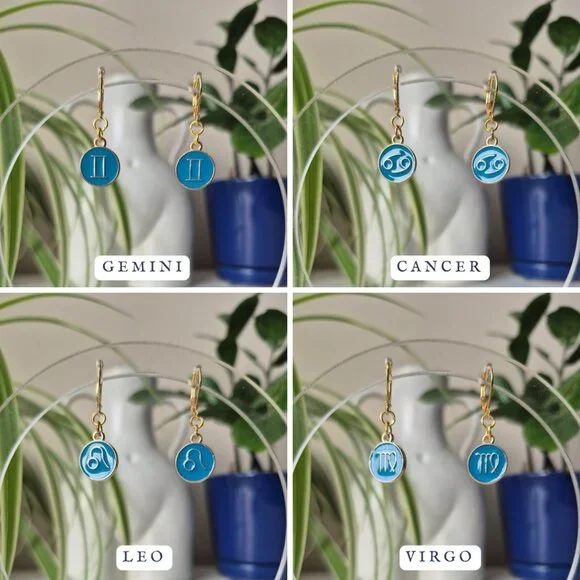 Dainty Astrology Sign Earrings | All Zodiac Signs - Picture 9 of 11